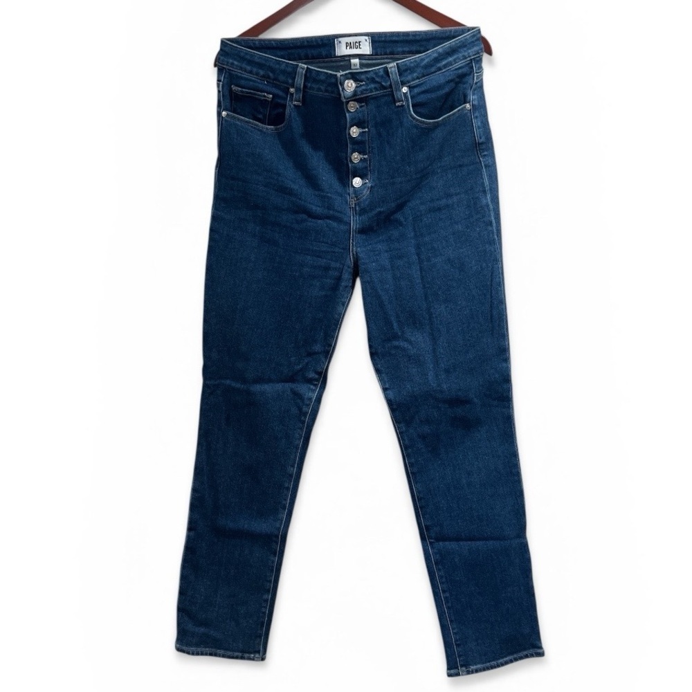 PAIGE Sarah Slim Jeans in Dark Blue Denim - Picture 5 of 6